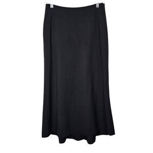 Marc Aurel Black Midi A-Line Skirt Hi-Lo Size 38 (M).